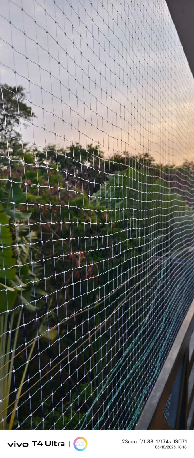 Pigeon Nets installed on a Bangalore home balcony